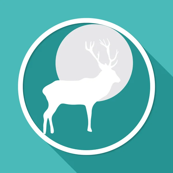 Icon of Deer, nature — Stock Vector