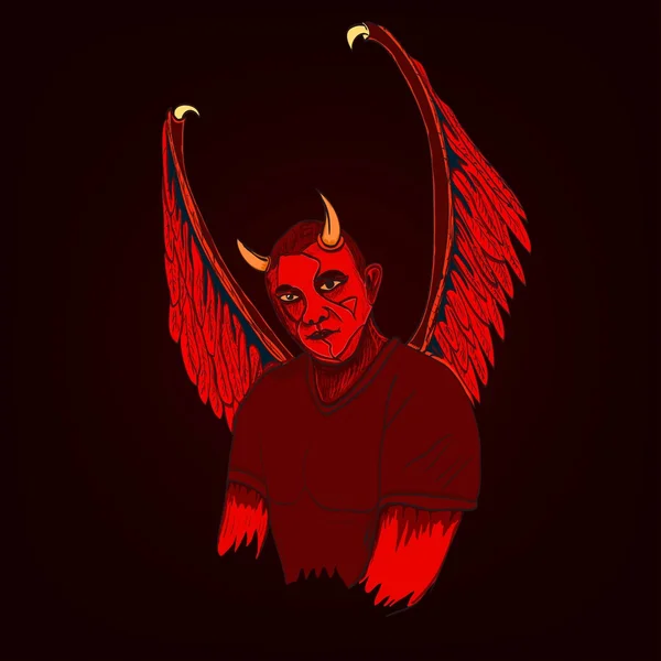 Hombre de dibujos animados diablo — Archivo Imágenes Vectoriales