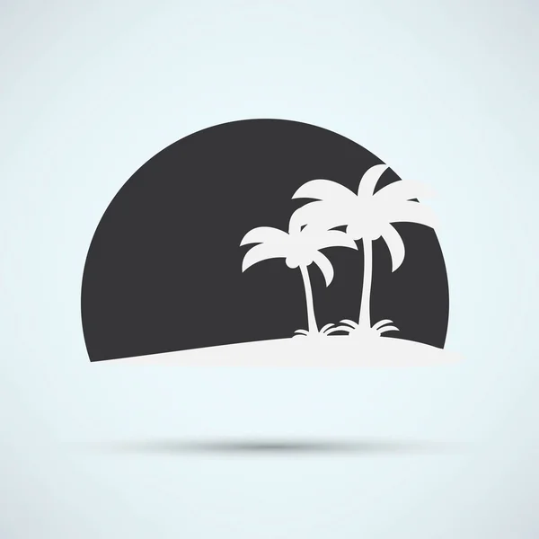 Palmbomen, vakantie pictogram — Stockvector