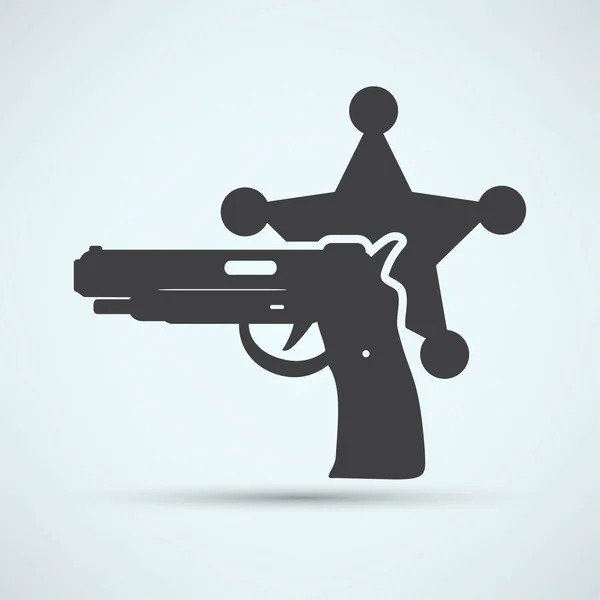 Policía moderna, la ley, icono de la pistola — Vector de stock