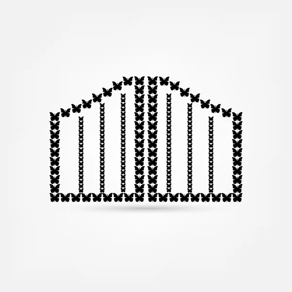 Gate, hegn ikon – Stock-vektor