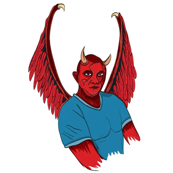 Hombre de dibujos animados diablo — Vector de stock