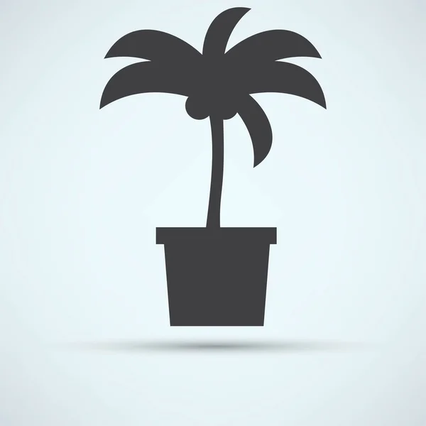 Palma, icona del vaso da fiori — Vettoriale Stock