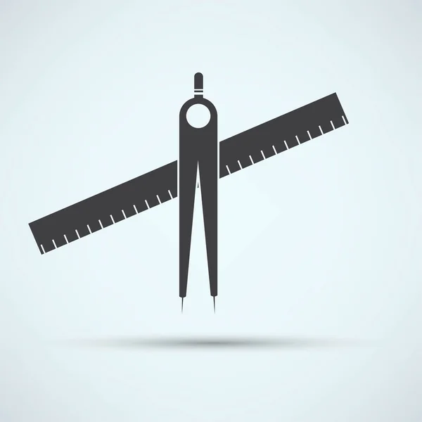 Compas, icône de la règle — Image vectorielle