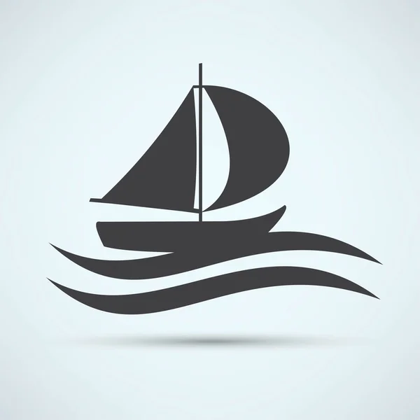 Yacht, sailing boat Icon — Stock Vector