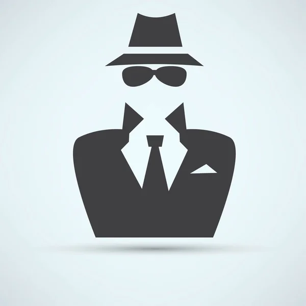 Icono del agente del servicio secreto — Vector de stock