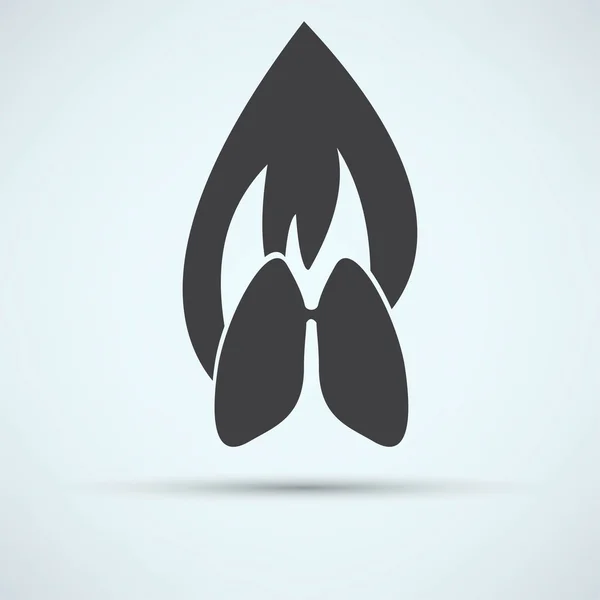 Cancro dos pulmões, ícone da medicina — Vetor de Stock