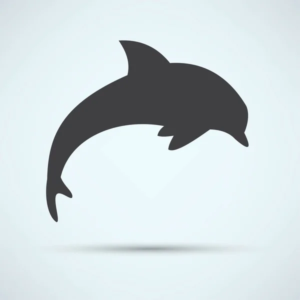 Дельфин, икона рыбы — стоковый вектор
