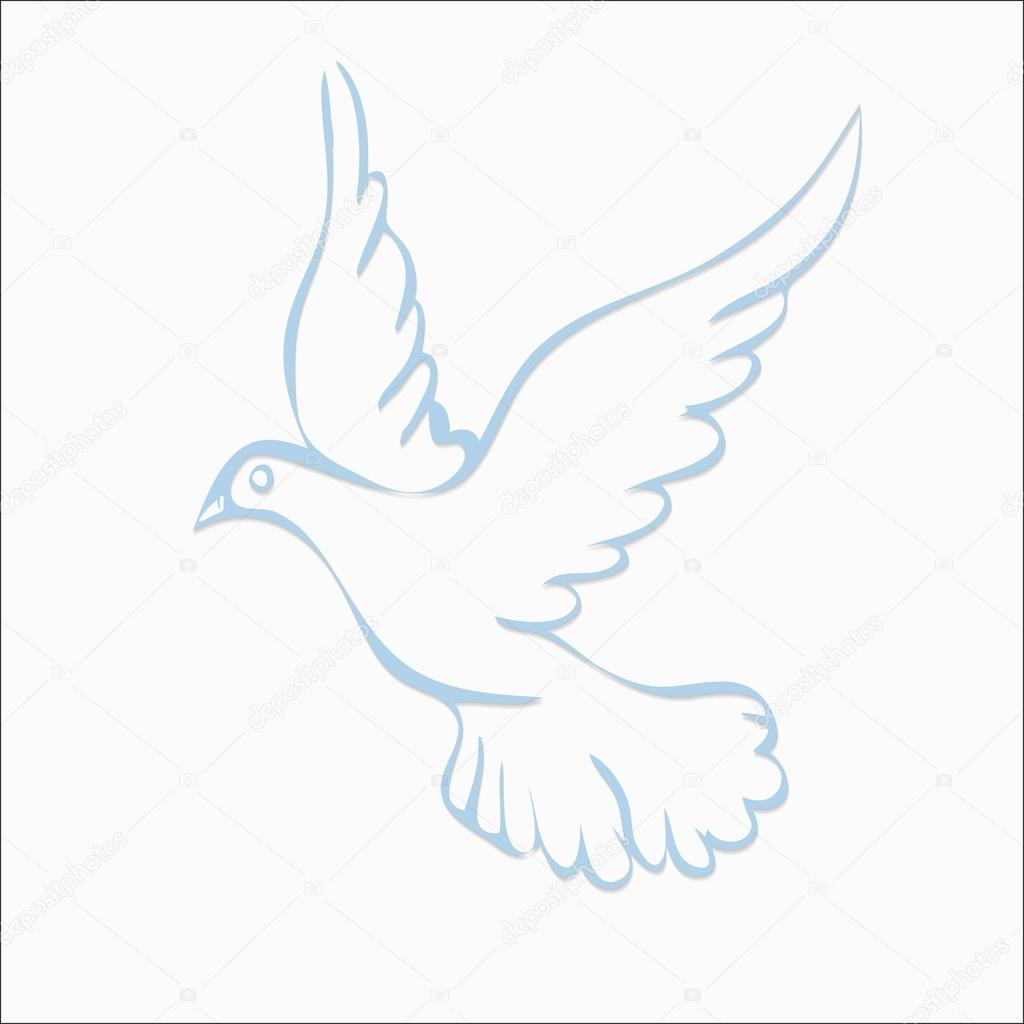 Dove of peace symbol. vector illustration on white