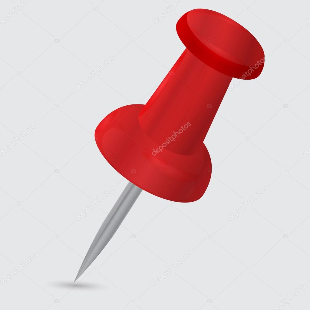 Red pushpin, office icon