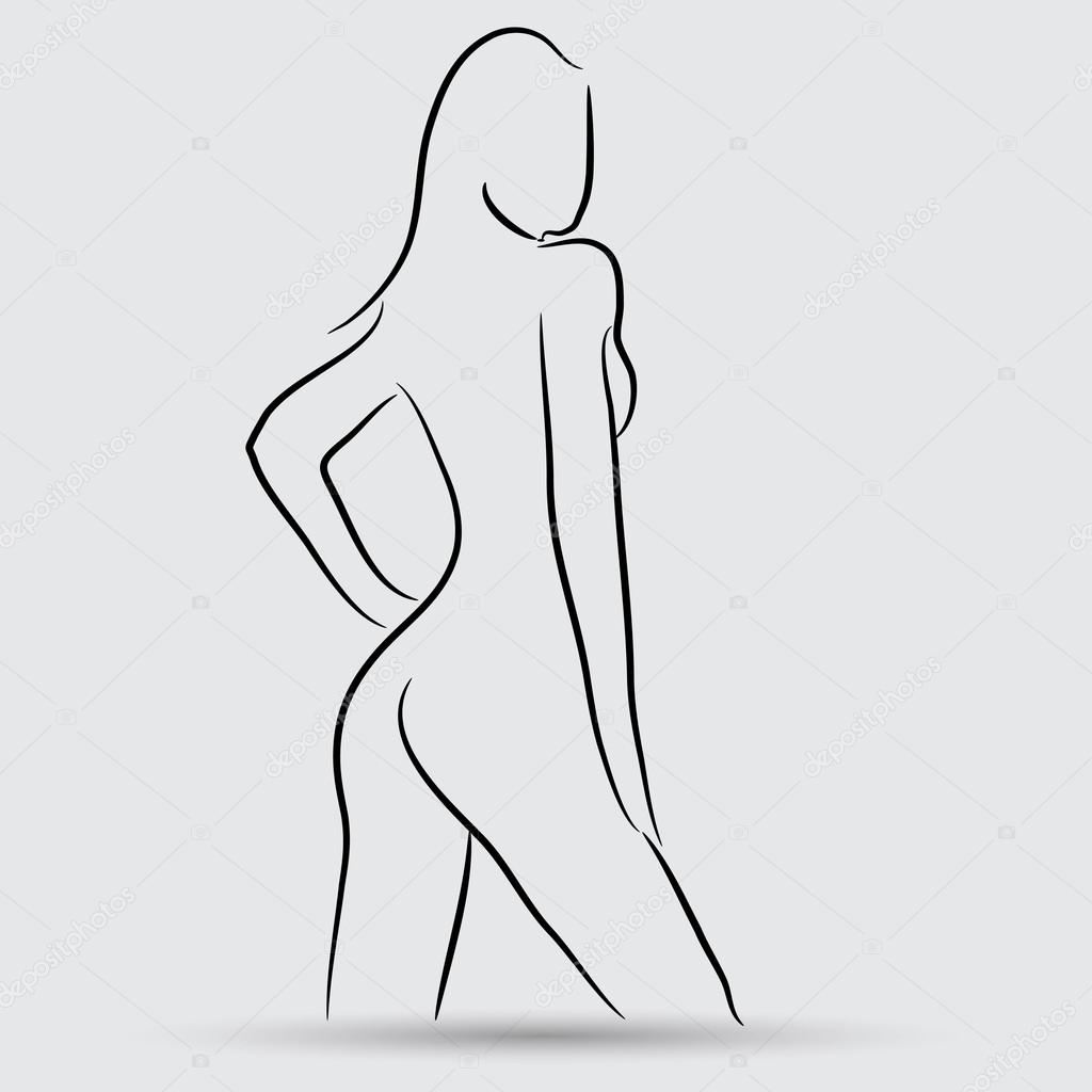 Sexy naked woman icon