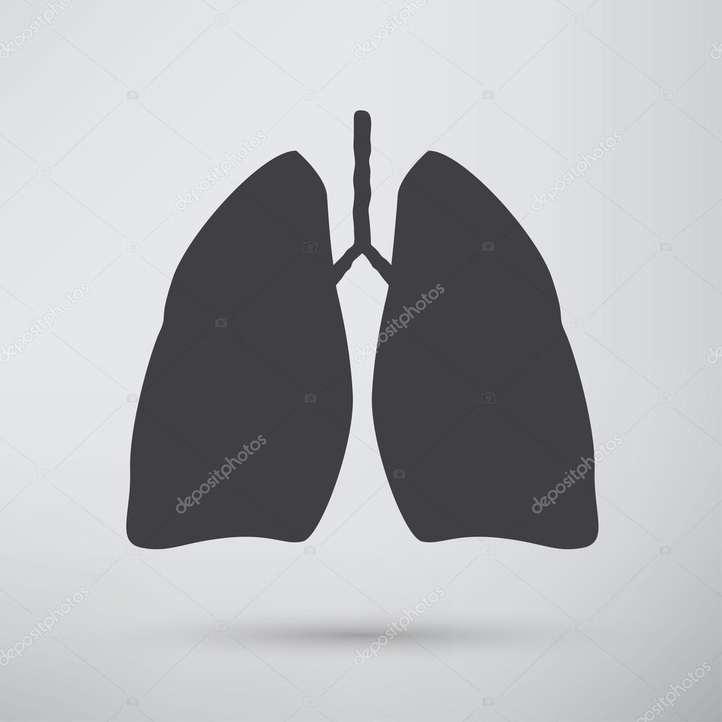 Human lungs, health icon