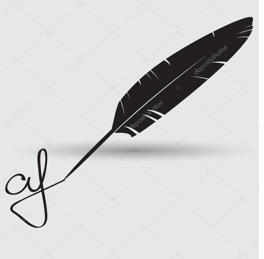 Pen, feather, writing icon