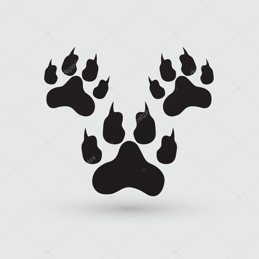 Black paws, animal icon