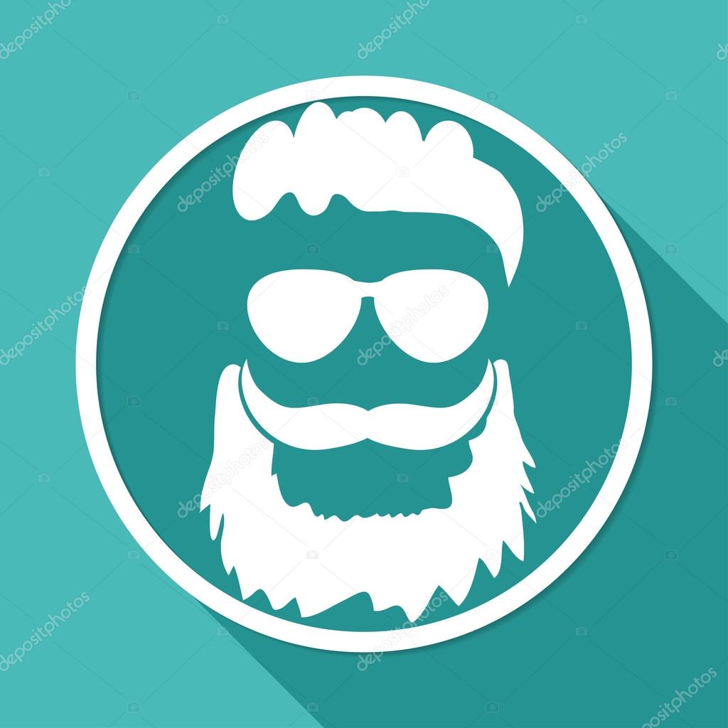 Icon of beard, man in glasses
