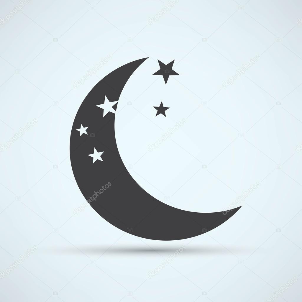 Moon, night icon