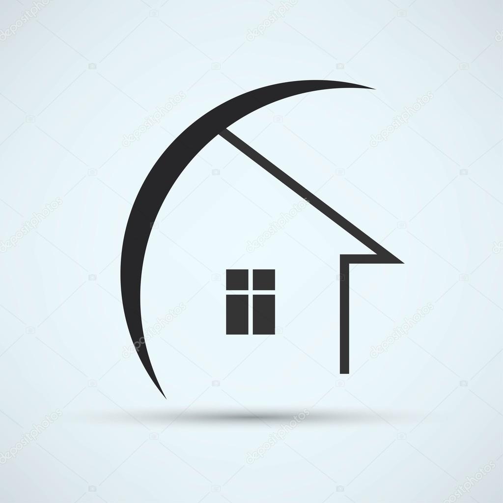 House, real estate icon. vector illustration on blue background