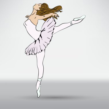 Balerin, karikatür dansçı