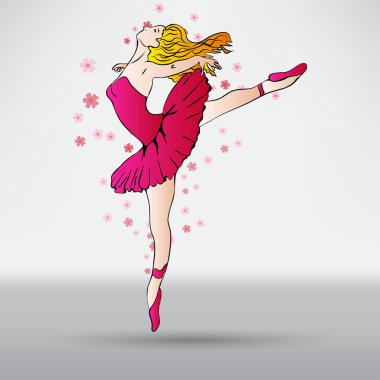 Ballerina, dancer cartoon symbol