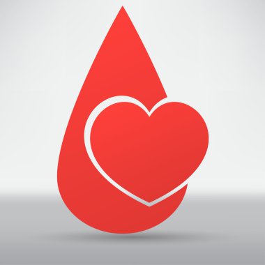 Human heart and blood icon