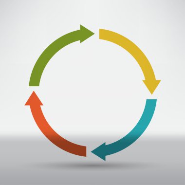 Abstract arrows in circle icon