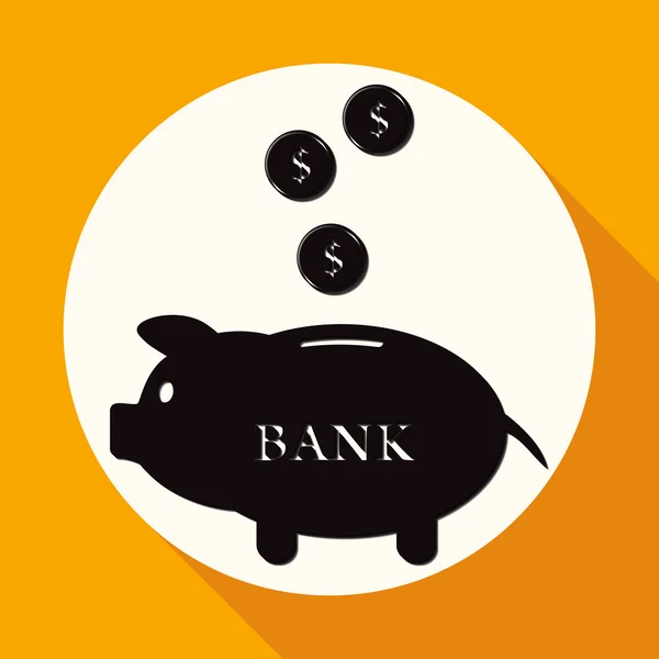 Icon of piggy bank, finance — Stok Vektör