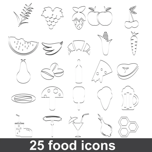 Conjunto de iconos de comida y bebida — Vector de stock