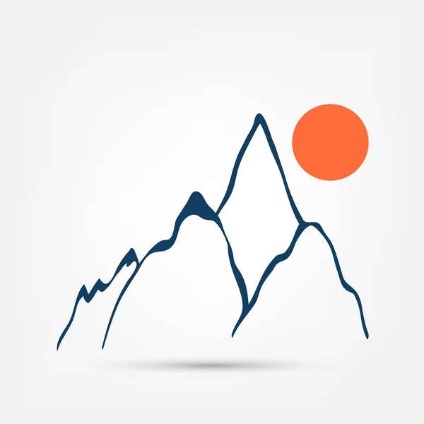 Mountains, travel icon — Stock Vector