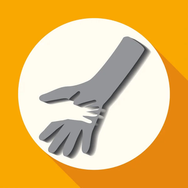 Mãos carinhosas, ícone de ajuda — Vetor de Stock