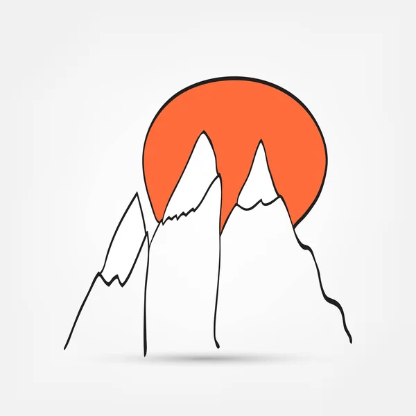 Горы, икона путешествия — стоковый вектор