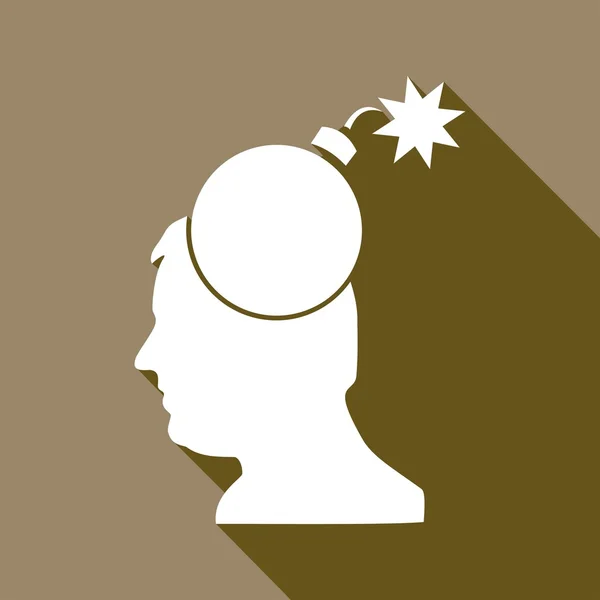 Tête avec icône de bombe — Image vectorielle