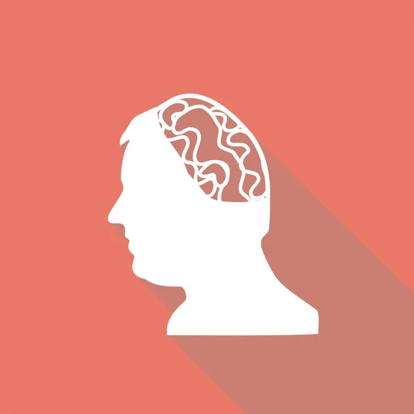 Head with brain, thinking icon — Stock Vector