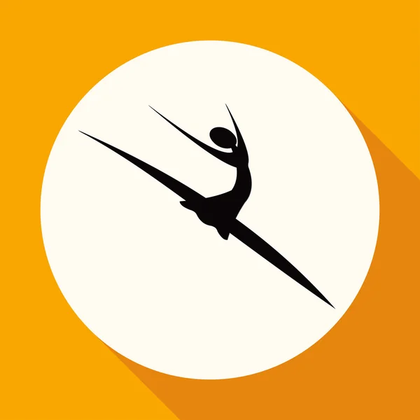 Danser meisje, ballet pictogram — Stockvector