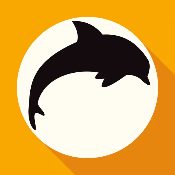 Icon of jumping dolphin — Stock Vector