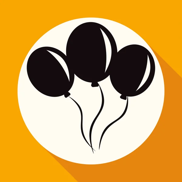 Ballons, vacances, icône de célébration — Image vectorielle