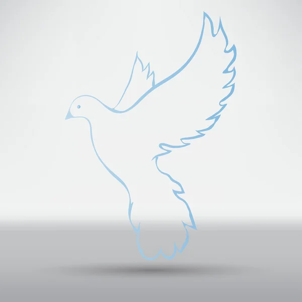 Dove of peace, bird symbol — 스톡 벡터