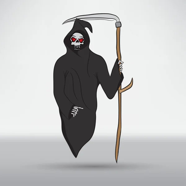 Muerte con símbolo de dibujos animados scytheman — Vector de stock