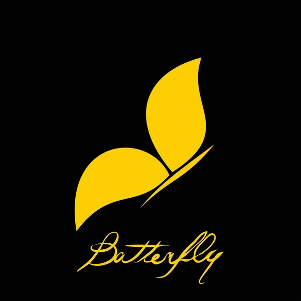 Sarı arka kelebek sembolü — Stok Vektör