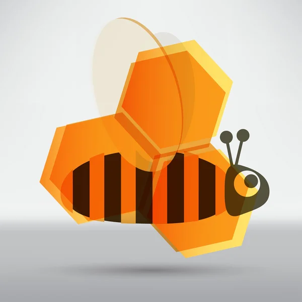 Honey and bee icon — Stock Vector