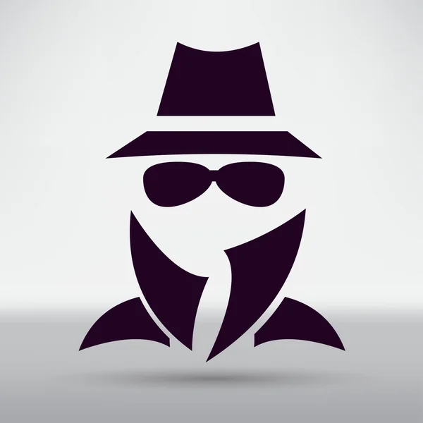 Icono del agente del servicio secreto — Vector de stock