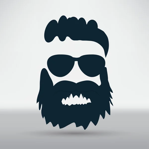 Beard, barber, hipster icon — Stock Vector