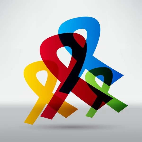 Ribbons, breast cancer icon — 스톡 벡터