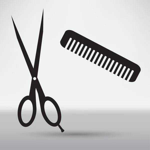 Scissors and comb icon — Stock Vector