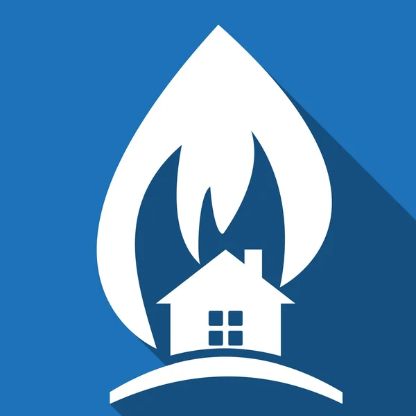 Икона дома и огня — стоковый вектор