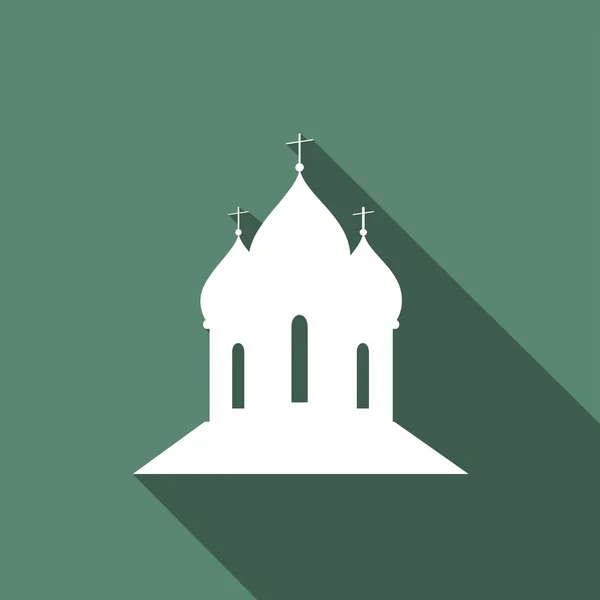 Icon Orthodox Cathedral Church with a long shadow — Stock Vector