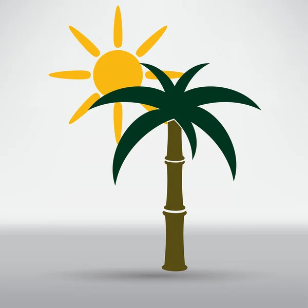 Palmera, icono de viaje — Vector de stock