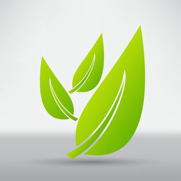 Eco, hojas, icono floral — Vector de stock