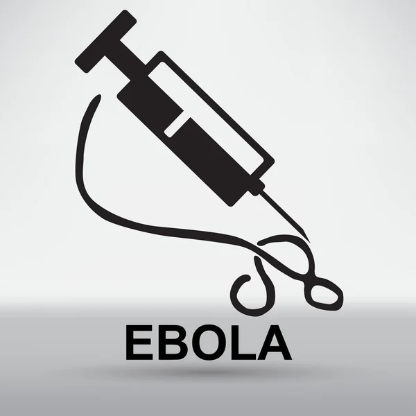 Virus Ebola mortel, icône épidémique — Image vectorielle