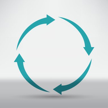 Abstract arrows in circle icon