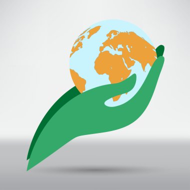 Earth simgesini holding eller